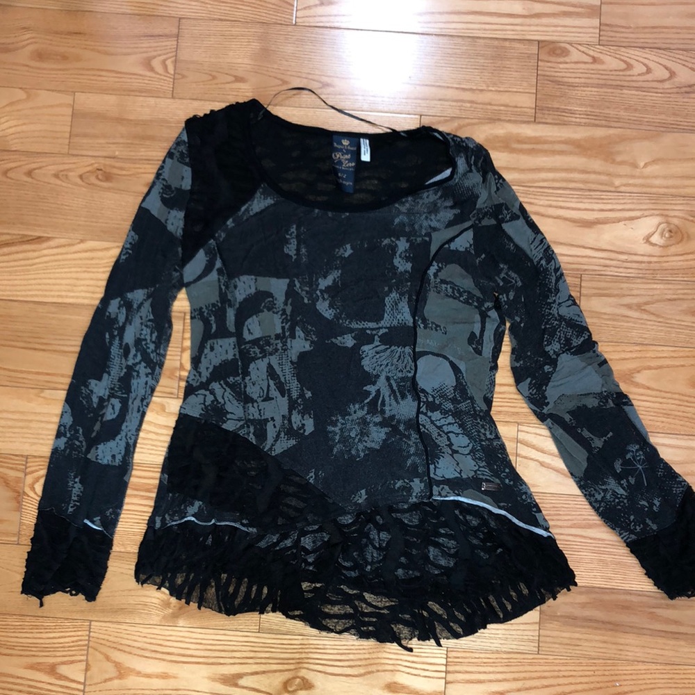 Point Zero Long Sleeve Ruffle Tee
